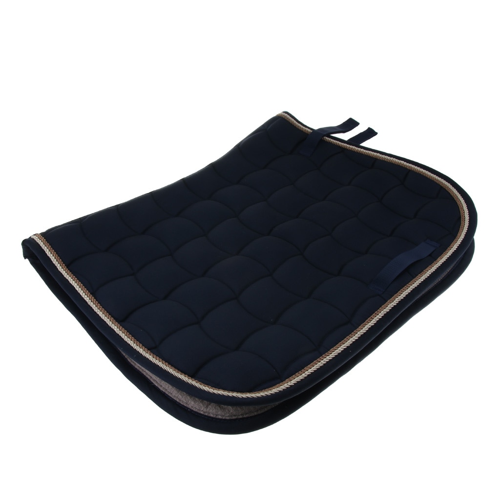 Cotton Quilted Horse Saddle Cloth Equestrian Saddle Pads with Piped Edge 69x50cm