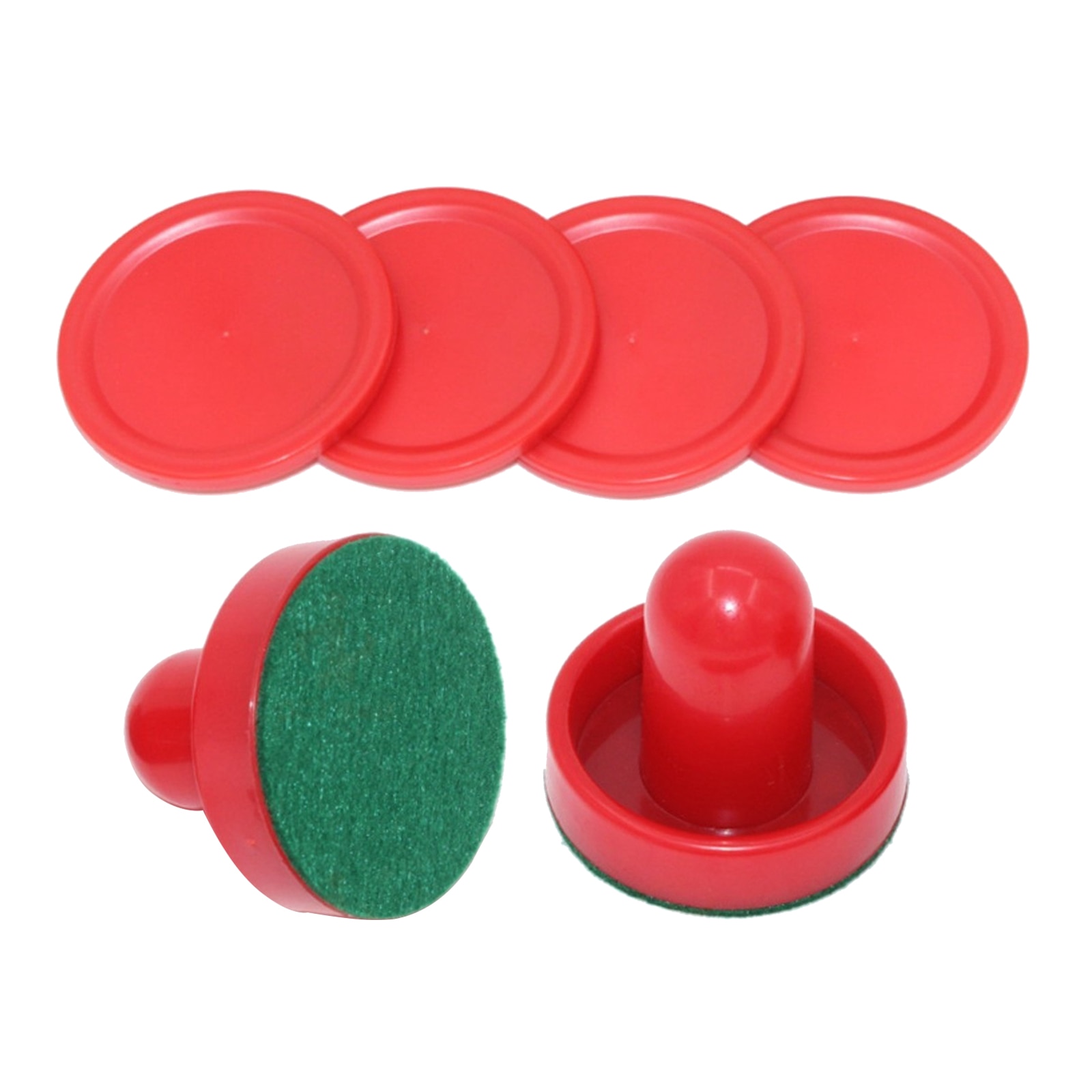 2PCS Plastic Air Hockey Pushers and 4PCS Pucks Replacement for Game Tables Black