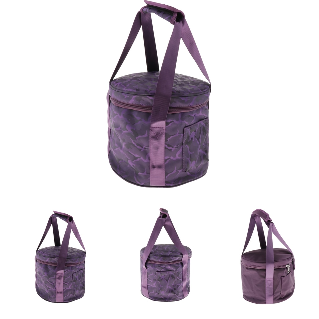 Practical Padded Singing Bowl Carrying Bag Holder Protector Round, Purple