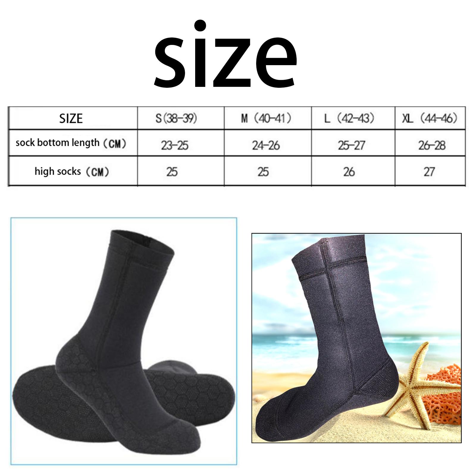 3mm Neoprene Diving Socks Water Resistant Warm Flexible  Proof Beach Socks Anti Slip for Surfing  Sports Swim Women Men